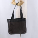 CELINE Macadam Canvas Tote Bag PVC Leather Black Gold Auth BA15122-23