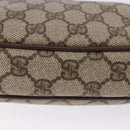 GUCCI GG Supreme Web Sherry Line Bag PVC Beige Gold 156 02 066 Auth BA15124-6