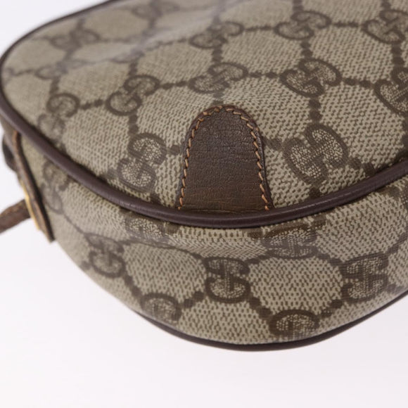GUCCI GG Supreme Web Sherry Line Bag PVC Beige Gold 156 02 066 Auth BA15124