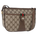 GUCCI GG Supreme Web Sherry Line Bag PVC Beige Gold 02 14 032 Auth BA15126-1