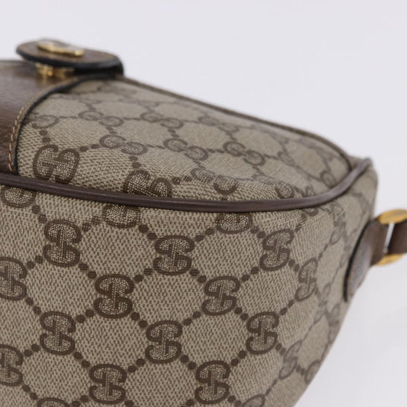 GUCCI GG Supreme Web Sherry Line Bag PVC Beige Gold 02 14 032 Auth BA15126
