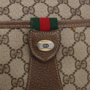GUCCI GG Supreme Web Sherry Line Bag PVC Beige Gold 02 14 032 Auth BA15126-14
