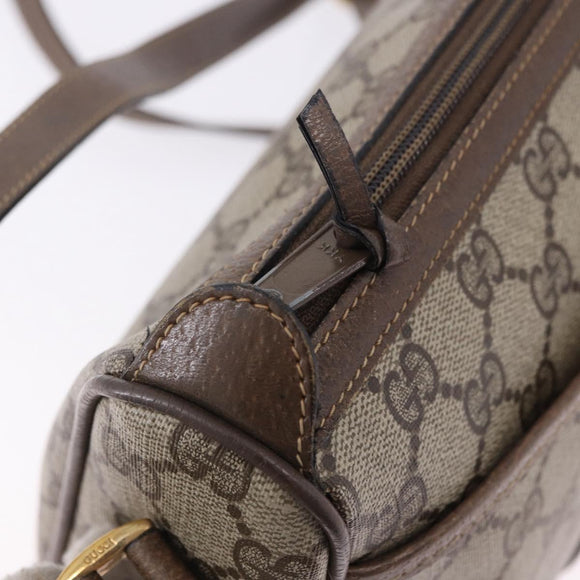 GUCCI GG Supreme Web Sherry Line Bag PVC Beige Gold 02 14 032 Auth BA15126