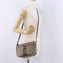 GUCCI GG Supreme Web Sherry Line Bag PVC Beige Gold 02 14 032 Auth BA15126-26