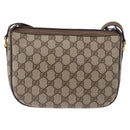 GUCCI GG Supreme Web Sherry Line Bag PVC Beige Gold 02 14 032 Auth BA15126-3