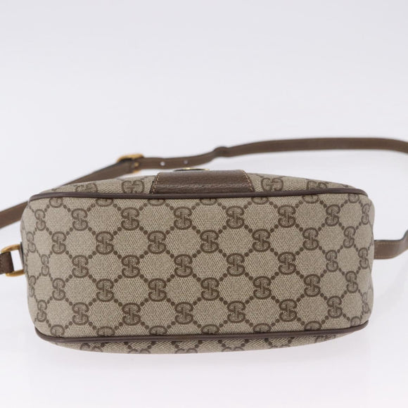 GUCCI GG Supreme Web Sherry Line Bag PVC Beige Gold 02 14 032 Auth BA15126