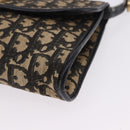 Christian Dior Trotter Canvas Shoulder Bag Navy Gold Auth BA15128-13