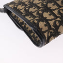 Christian Dior Trotter Canvas Shoulder Bag Navy Gold Auth BA15128-14
