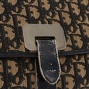 Christian Dior Trotter Canvas Shoulder Bag Navy Gold Auth BA15128-16