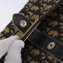 Christian Dior Trotter Canvas Shoulder Bag Navy Gold Auth BA15128-17