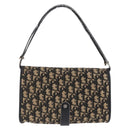 Christian Dior Trotter Canvas Shoulder Bag Navy Gold Auth BA15128-3