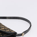 Christian Dior Trotter Canvas Shoulder Bag Navy Gold Auth BA15128-9