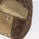 GUCCI GG Canvas Princie Tote Bag Brown Gold 163805 Auth BA15130-12