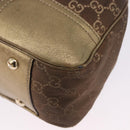 GUCCI GG Canvas Princie Tote Bag Brown Gold 163805 Auth BA15130-14