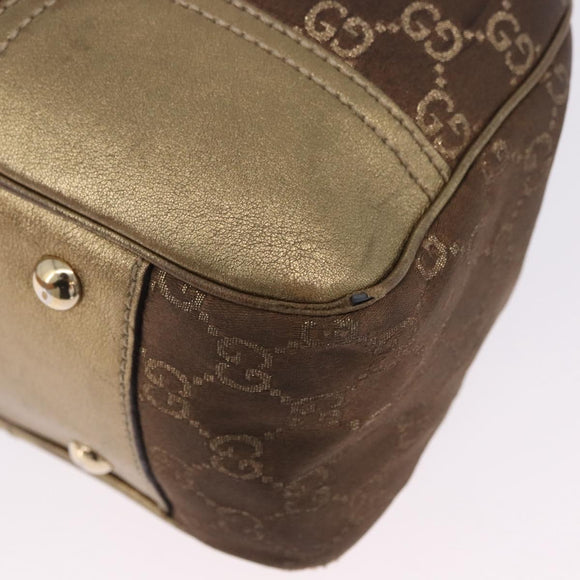 GUCCI GG Canvas Princie Tote Bag Brown Gold 163805 Auth BA15130