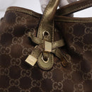 GUCCI GG Canvas Princie Tote Bag Brown Gold 163805 Auth BA15130-15