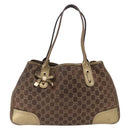 GUCCI GG Canvas Princie Tote Bag Brown Gold 163805 Auth BA15130-2