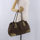 GUCCI GG Canvas Princie Tote Bag Brown Gold 163805 Auth BA15130-23