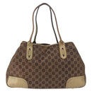 GUCCI GG Canvas Princie Tote Bag Brown Gold 163805 Auth BA15130-3