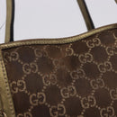 GUCCI GG Canvas Princie Tote Bag Brown Gold 163805 Auth BA15130-4