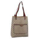 GUCCI GG Supreme Web Sherry Line Tote Bag PVC Beige Gold 39 02 003 Auth BA15137-1