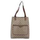 GUCCI GG Supreme Web Sherry Line Tote Bag PVC Beige Gold 39 02 003 Auth BA15137-13
