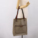 GUCCI GG Supreme Web Sherry Line Tote Bag PVC Beige Gold 39 02 003 Auth BA15137-20
