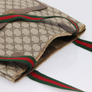 GUCCI GG Supreme Web Sherry Line Tote Bag PVC Beige Gold 39 02 003 Auth BA15137-6