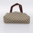 GUCCI GG Supreme Web Sherry Line Tote Bag PVC Beige Gold 39 02 003 Auth BA15137-5