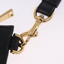 VERSACE Clutch Bag Leather Black Gold Auth BA15138A-13
