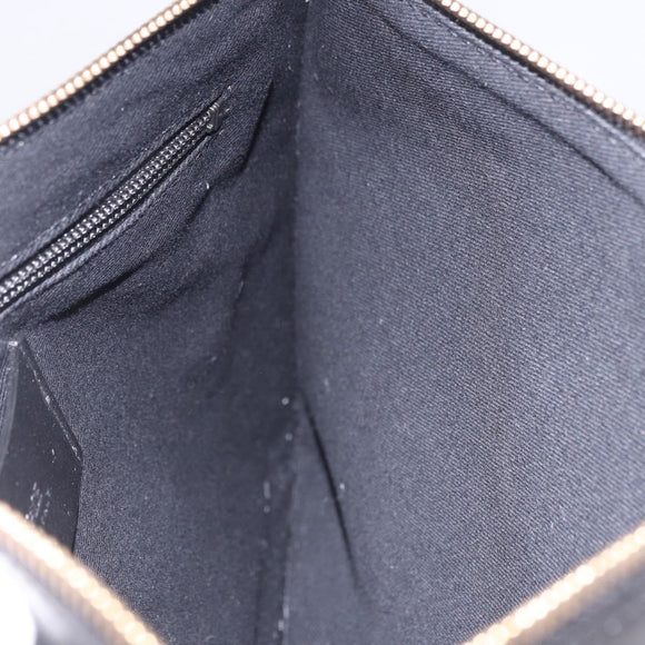 VERSACE Clutch Bag Leather Black Gold Auth BA15138A