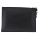 VERSACE Clutch Bag Leather Black Gold Auth BA15138A-3
