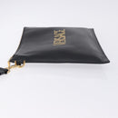 VERSACE Clutch Bag Leather Black Gold Auth BA15138A-5