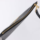 VERSACE Clutch Bag Leather Black Gold Auth BA15138A-6