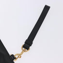 VERSACE Clutch Bag Leather Black Gold Auth BA15138A-7