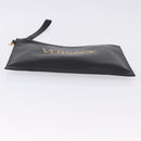 VERSACE Clutch Bag Leather Black Gold Auth BA15138A-8