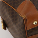 CELINE Macadam Canvas Boston Bag PVC Leather Brown Gold Auth BA15139-15