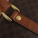 CELINE Macadam Canvas Boston Bag PVC Leather Brown Gold Auth BA15139-18