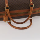 CELINE Macadam Canvas Boston Bag PVC Leather Brown Gold Auth BA15139-7
