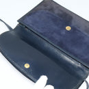 CELINE Shoulder Bag Suede Navy Auth BA1514-20