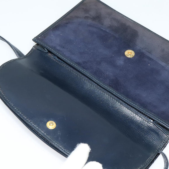 CELINE Shoulder Bag Suede Navy Auth BA1514