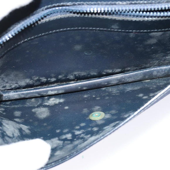 CELINE Shoulder Bag Suede Navy Auth BA1514