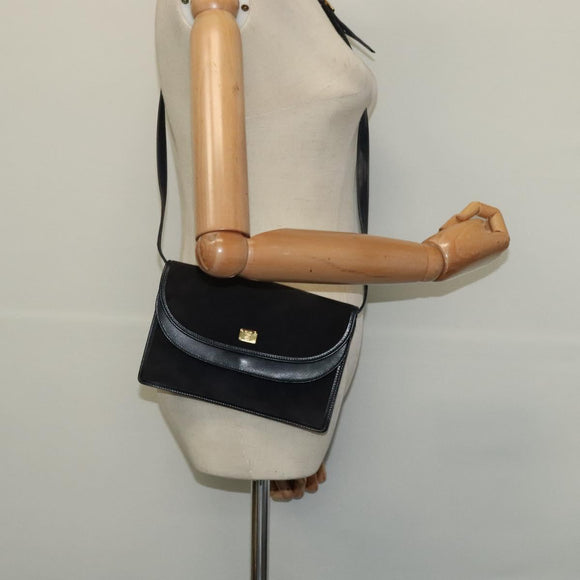 CELINE Shoulder Bag Suede Navy Auth BA1514