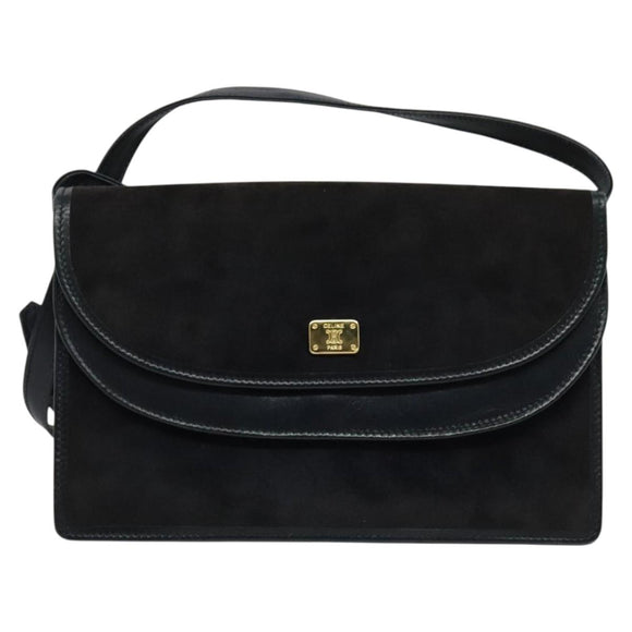 CELINE Shoulder Bag Suede Navy Auth BA1514
