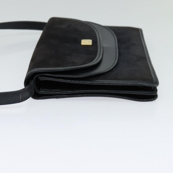 CELINE Shoulder Bag Suede Navy Auth BA1514