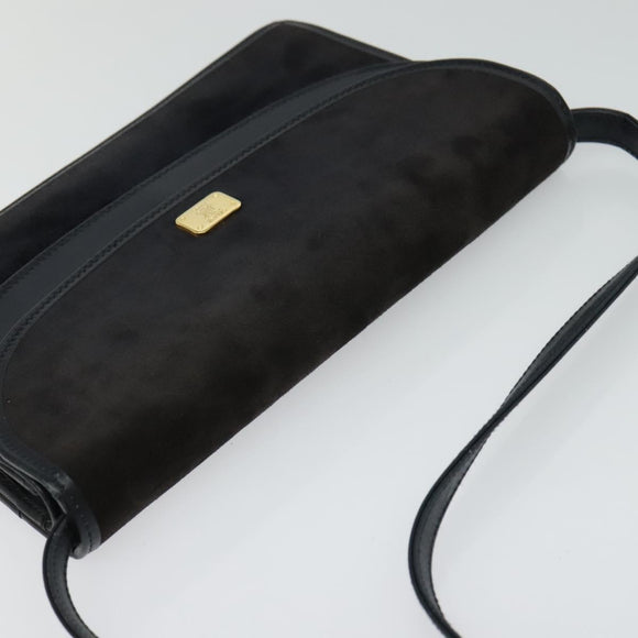 CELINE Shoulder Bag Suede Navy Auth BA1514