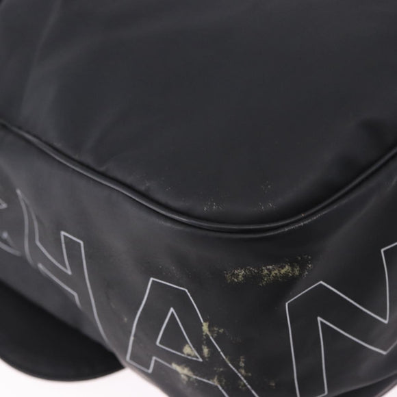 CHANEL Sports Line Shoulder Bag PVC Canvas Black Silver CC Auth BA15143