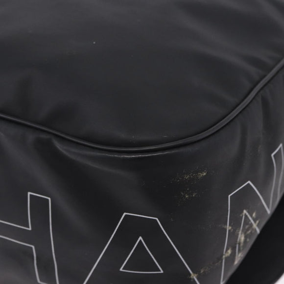 CHANEL Sports Line Shoulder Bag PVC Canvas Black Silver CC Auth BA15143
