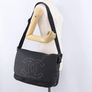 CHANEL Sports Line Shoulder Bag PVC Canvas Black Silver CC Auth BA15143-24
