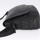CHANEL Sports Line Shoulder Bag PVC Canvas Black Silver CC Auth BA15143-5